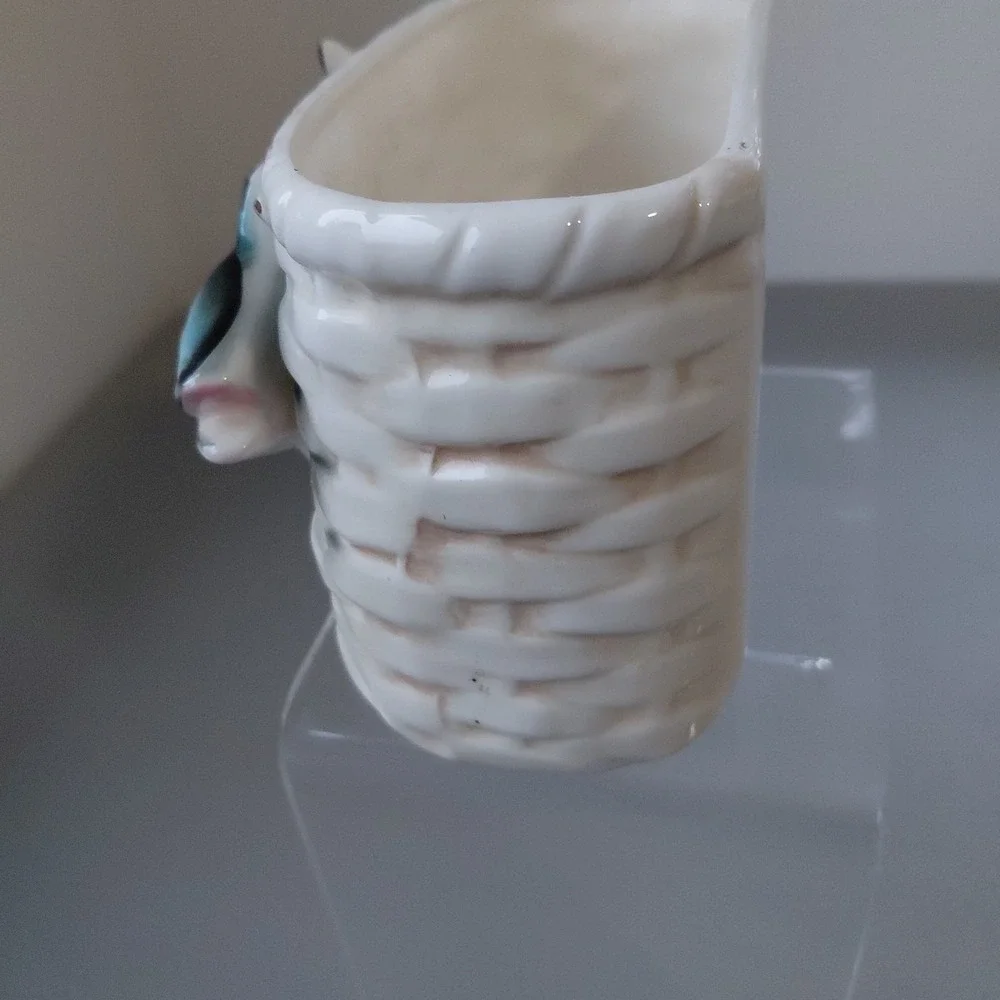 VTG 3D Ceramic Trout Salmon Planter Trinket Sportsman Fishing‎ Rod MCM Man Cave